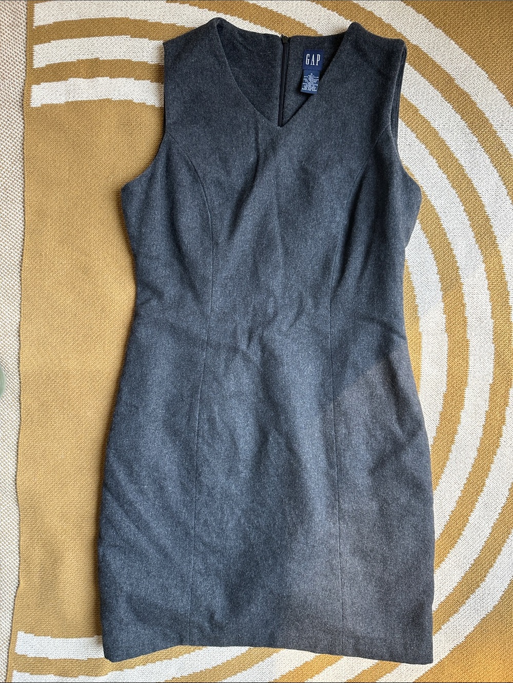 GAP Sleeveless V-Neck Midi Sheath Dress in Charcoal